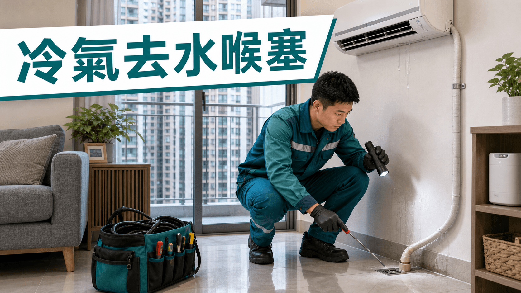 冷氣去水喉塞?滴水、臭味同倒流點處理