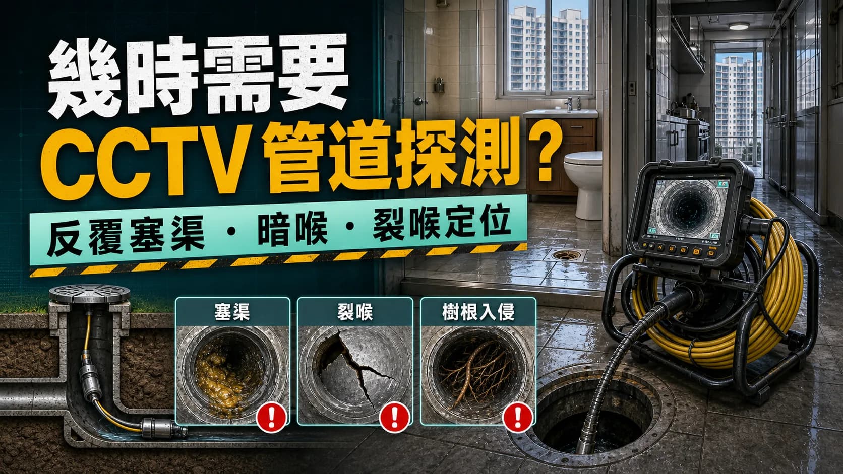 幾時需要 CCTV 管道探測?適合反覆塞渠同暗喉問題