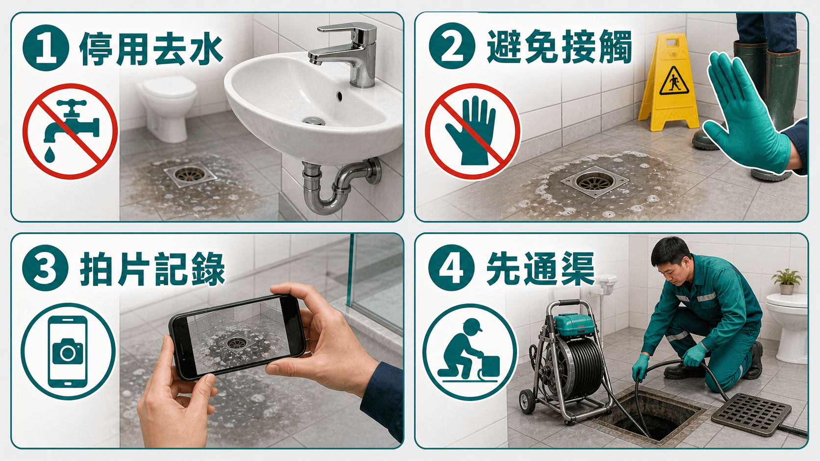 First steps after sewage backflow