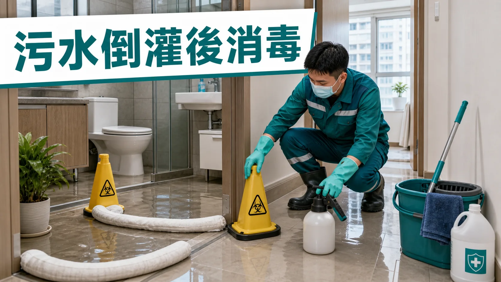 污水倒灌後點消毒?清潔步驟同安全重點