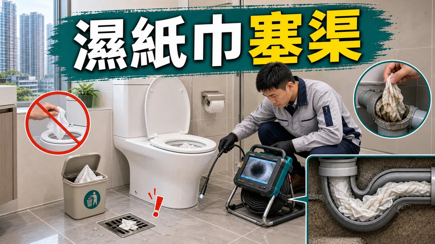 濕紙巾塞渠?可沖廁濕紙巾都會塞廁所