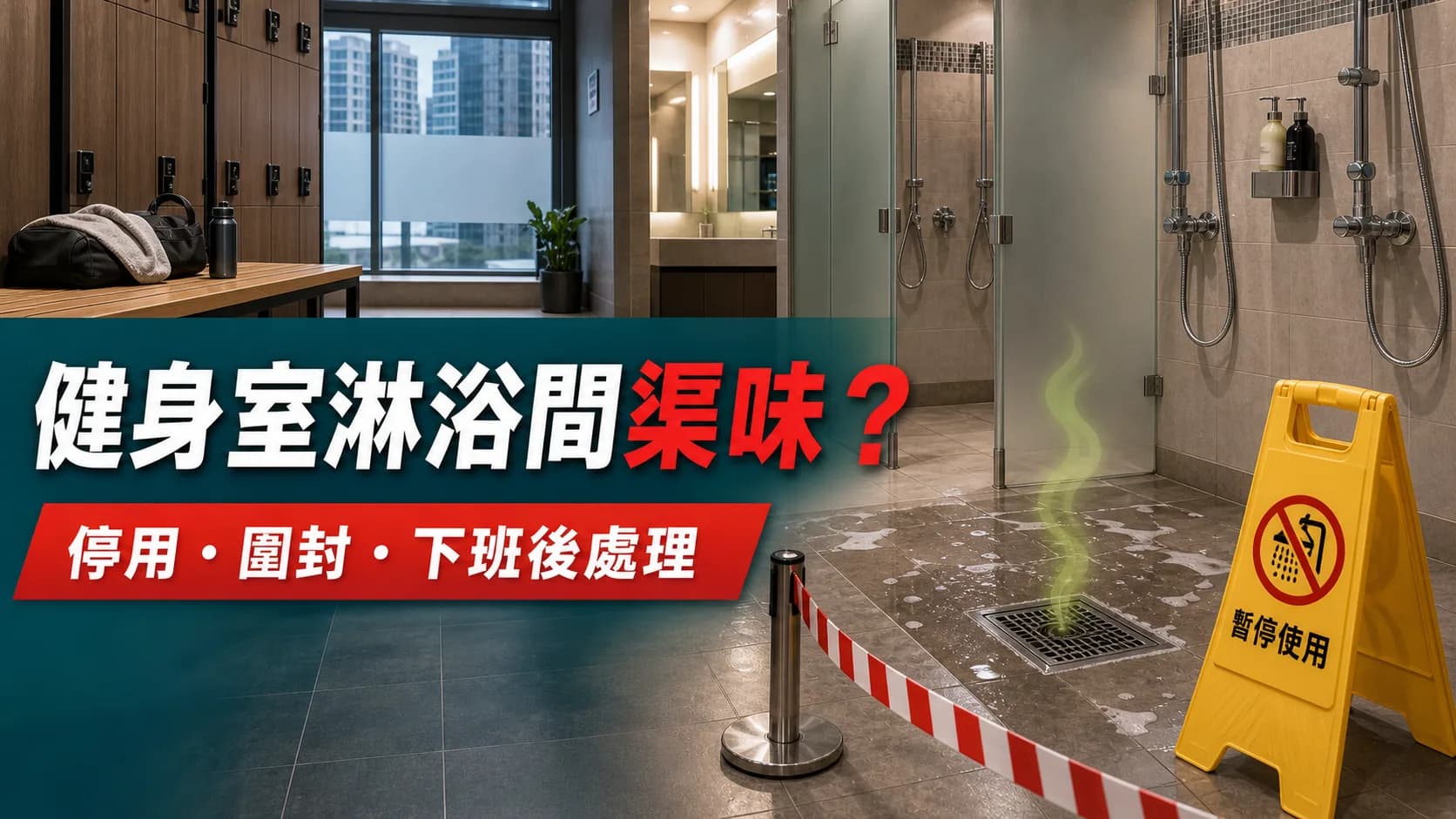 健身室淋浴間地渠臭味/塞渠點處理?更衣室去水、頭髮同皂垢保養