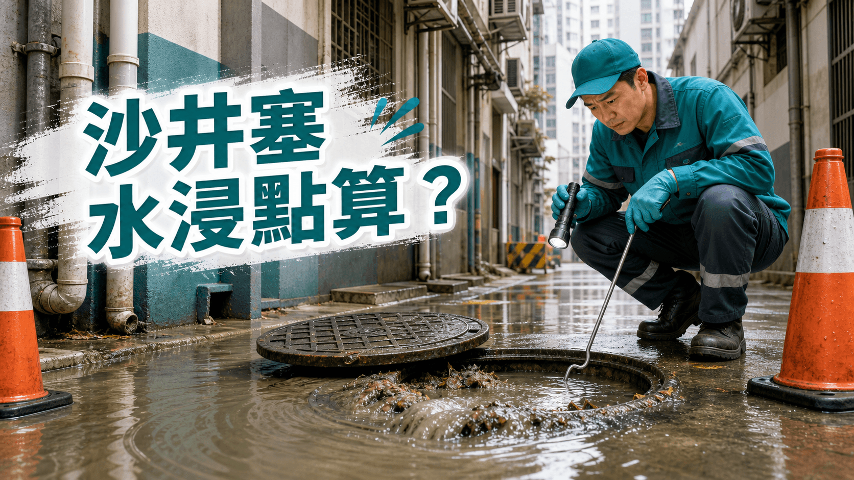 沙井塞水浸點算?大廈沙井倒灌清淤處理