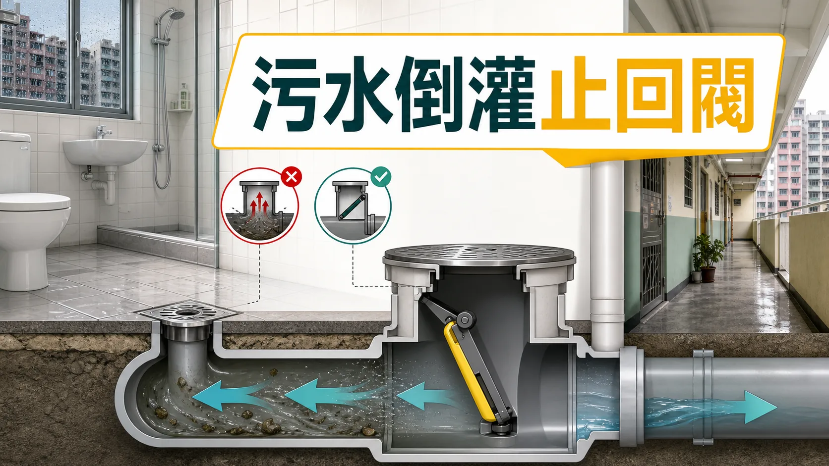 污水倒灌止回閥有冇用?低層單位、村屋返水預防