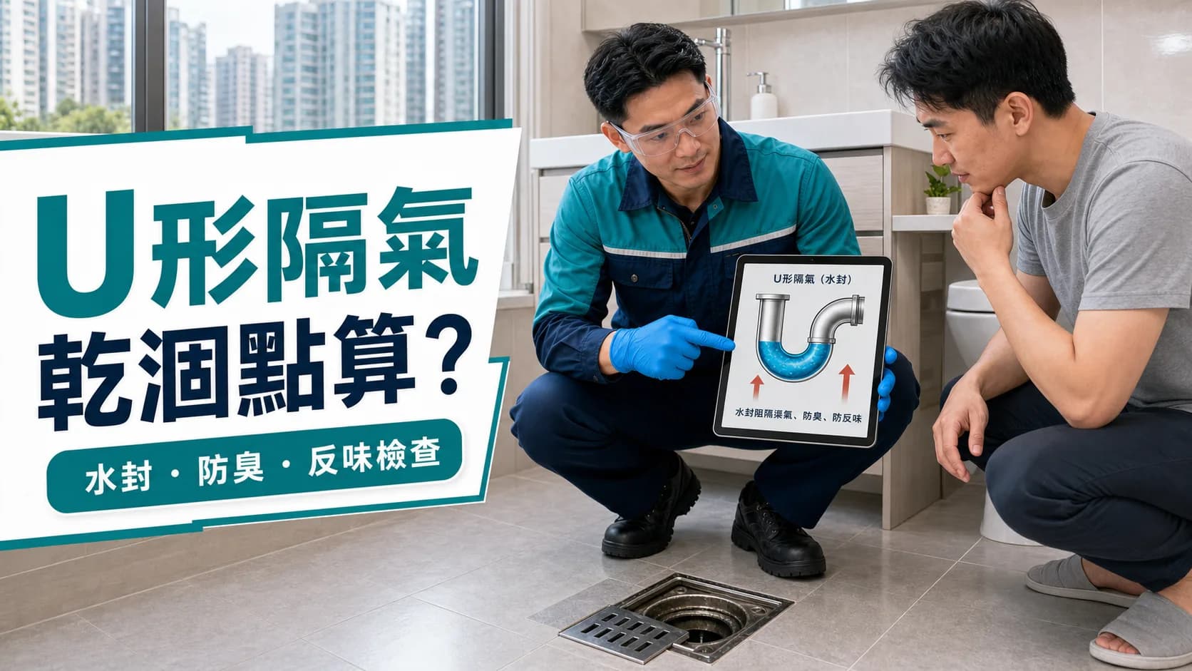 U形隔氣乾涸點解會渠反味?水封原理同處理方法