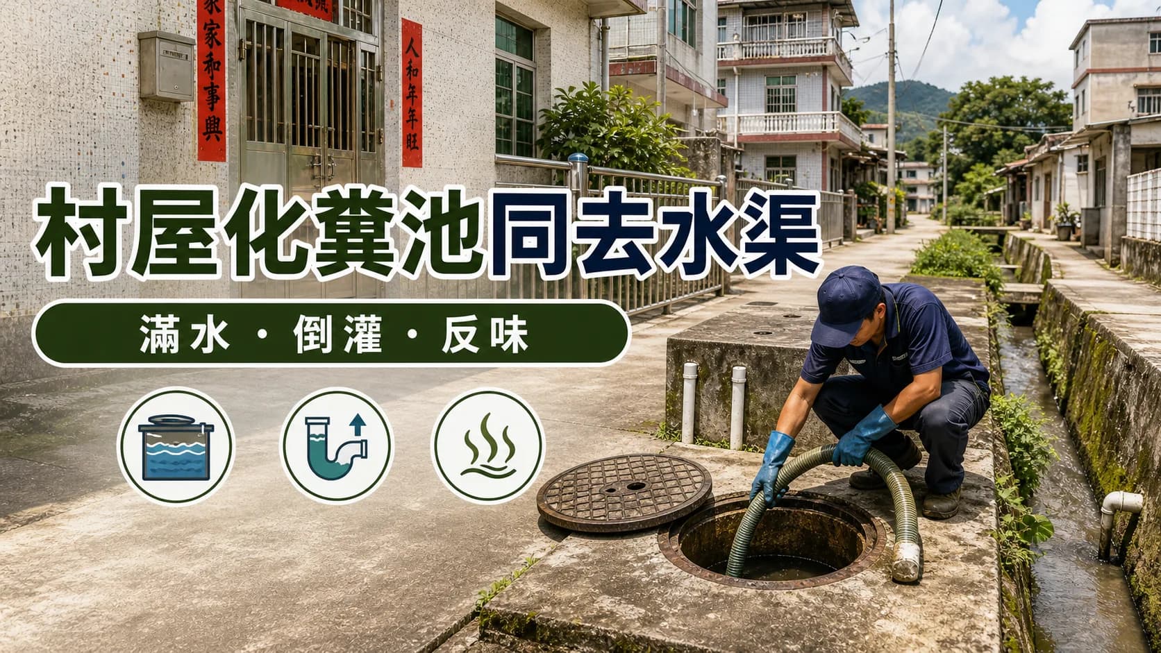 村屋化糞池同去水渠淤塞指南:元朗、新界村屋常見情況