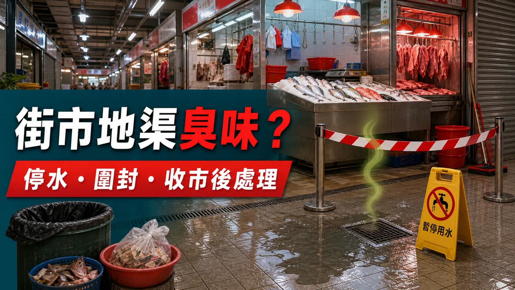 街市魚檔/肉檔地渠臭味塞渠點處理?魚鱗、血水同清淤保養