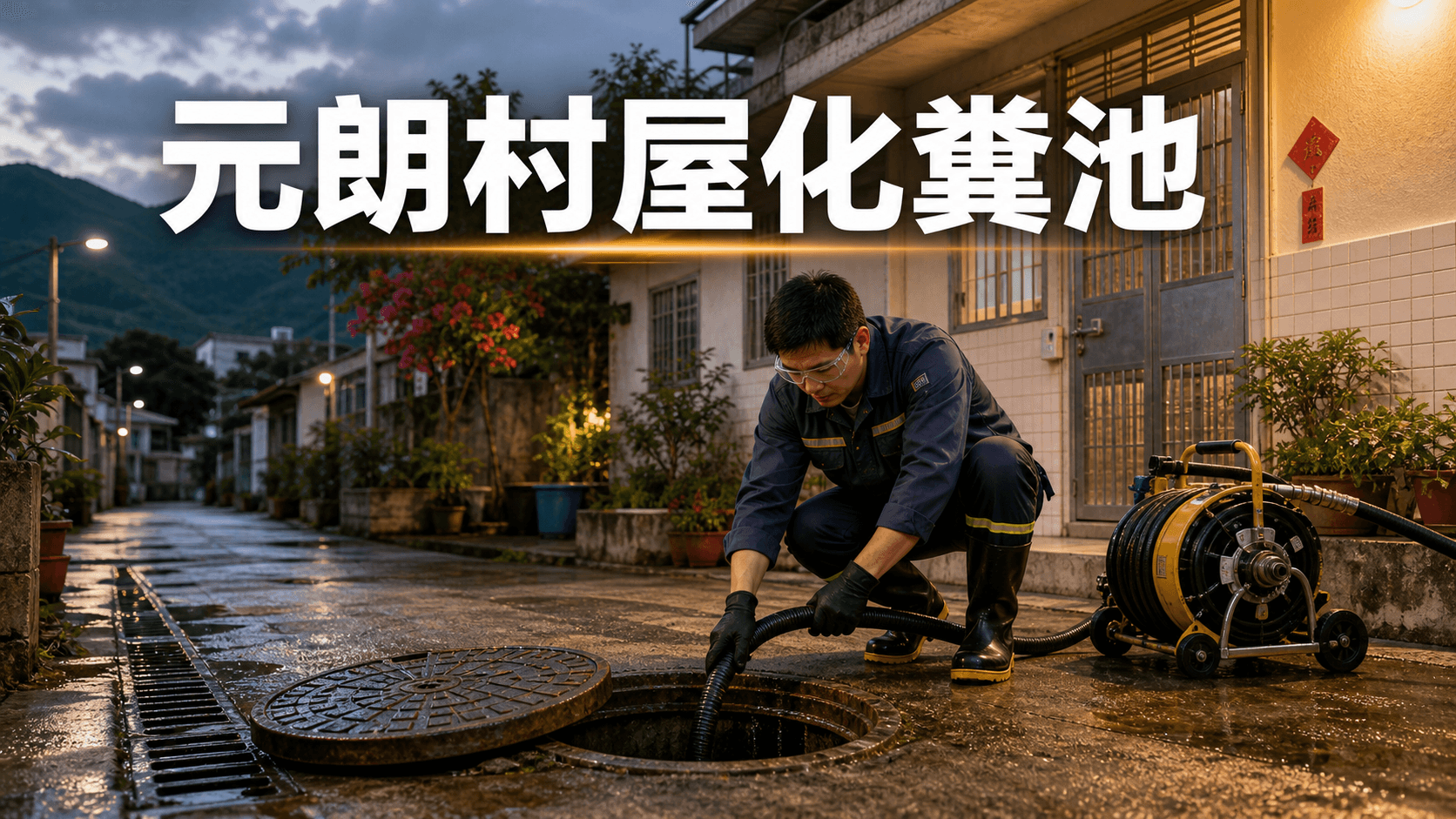 元朗村屋化糞池同室外渠淤塞:沙井滿水、倒灌、反味