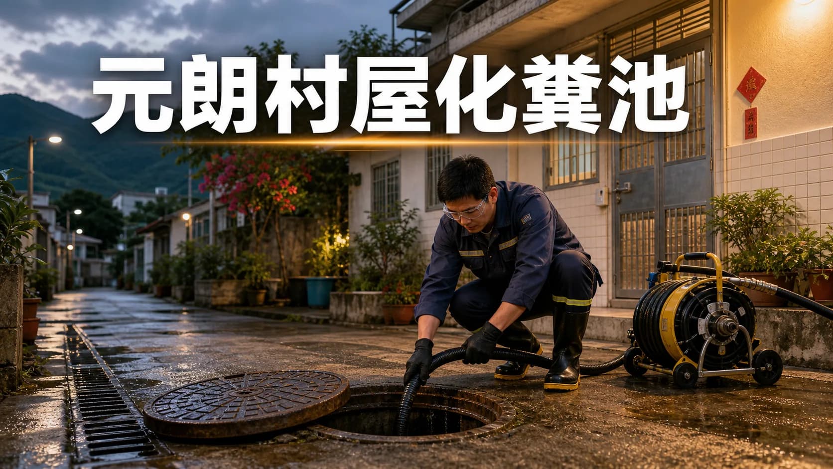 元朗村屋化糞池同室外渠淤塞:沙井滿水、倒灌、反味
