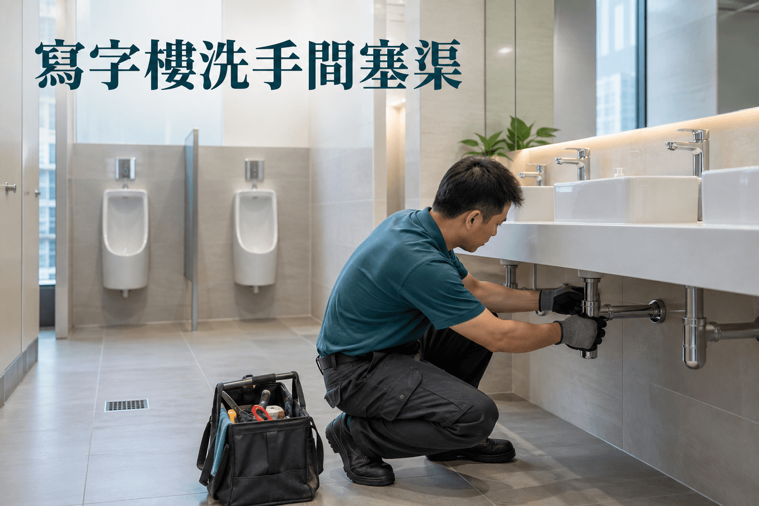 寫字樓洗手間反覆塞渠|多個去水位返水點處理?