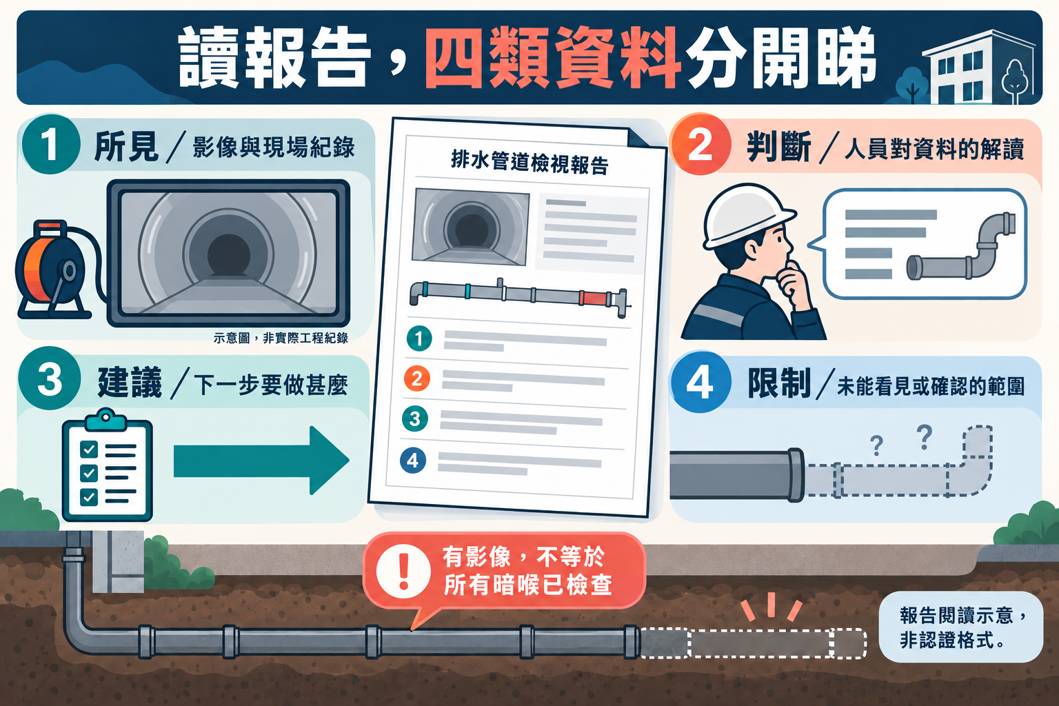 讀報告的四類資料:所見、判斷、建議與檢查限制